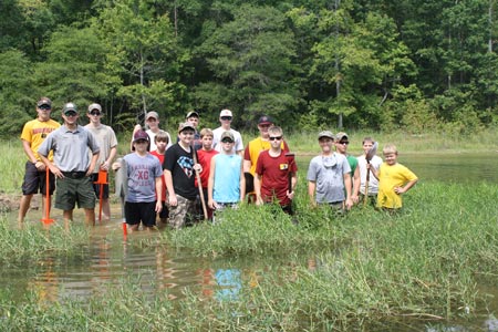 A group of young volunteers came to clean up Russell Lake in Savannah, Georgia during NPLD 2011