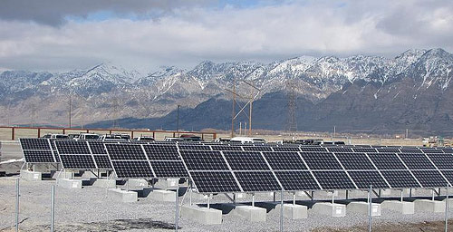 Solar panels at Bear River Migratory Bird Refuge