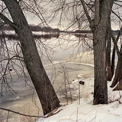 The Wisconsin River near Aldo Leopold's shack in winter. 