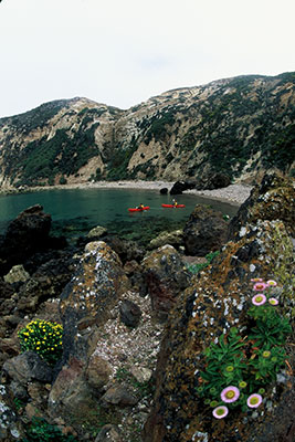 Potato Harbor on Santa Cruz Island offers relief from the rolling waters of the Potato Patch