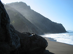 The rugged terrain of the Lost Coast