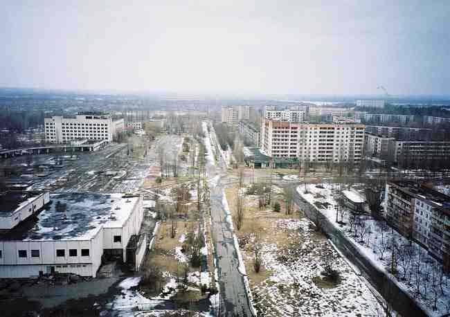 Downtown Pripyat in 2012.
