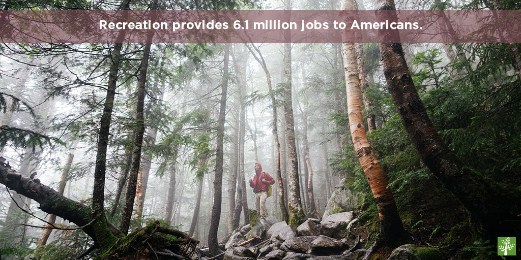 Recreation provides 6.1 million jobs to Americans.