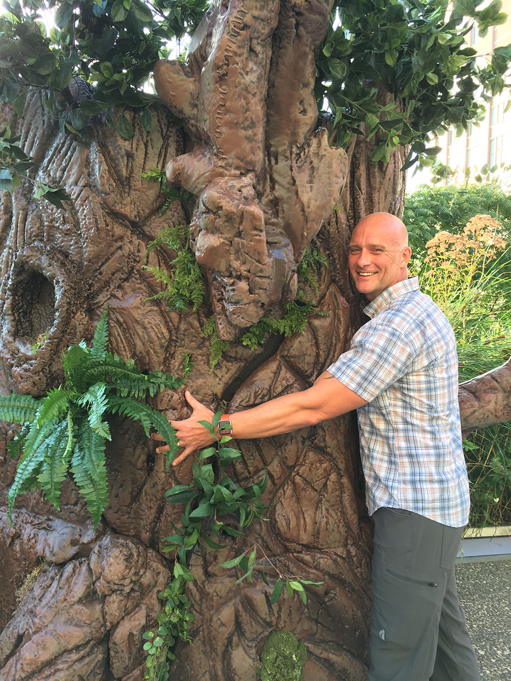Matthew Boyer hugging tree