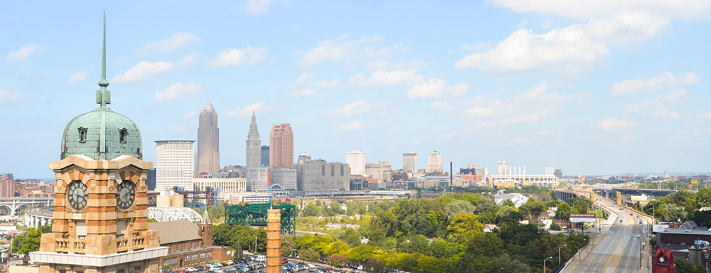 The Cleveland, Ohio skyline. 