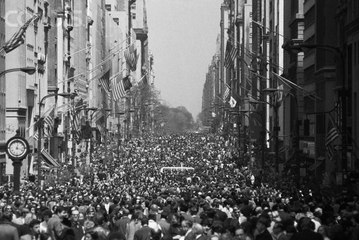 Earth Day Crowds in New York City in 1970
