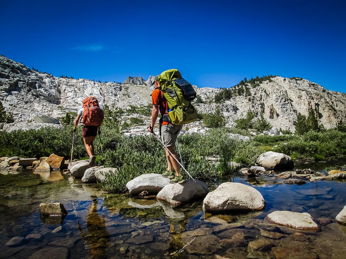 Approaching the first pass of the day somewhere around mile 55 on the JMT