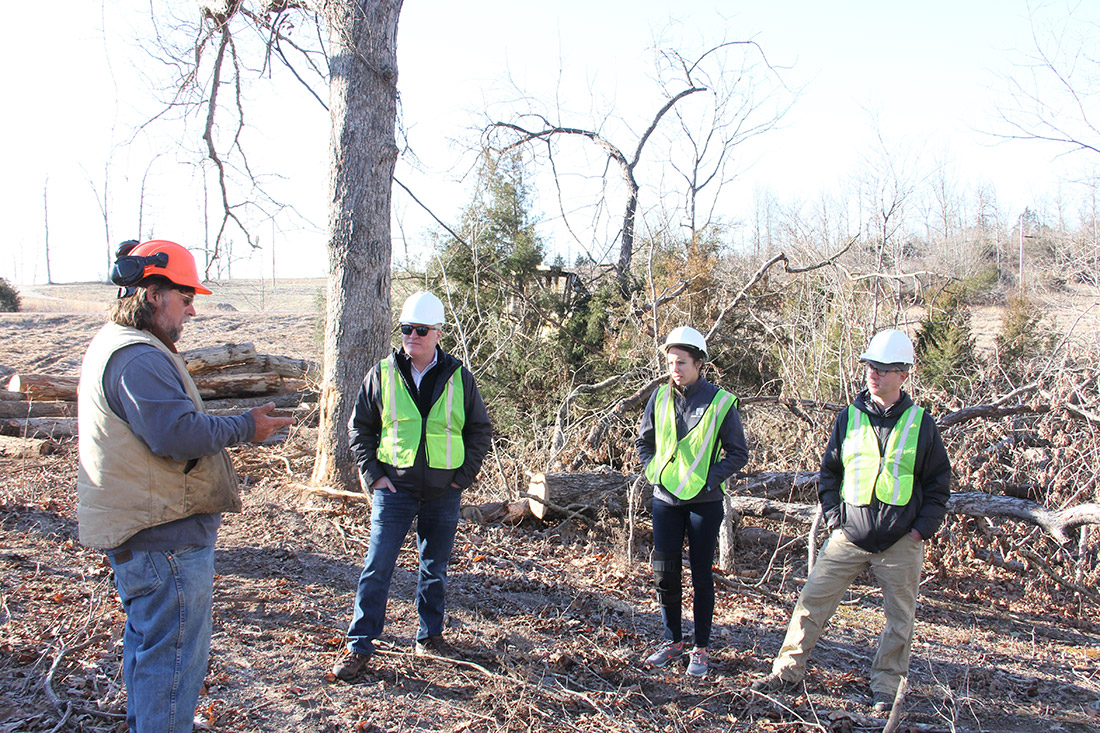 American Forests staff discuss white oak management with local Master Logger, Kelly Frizzell.