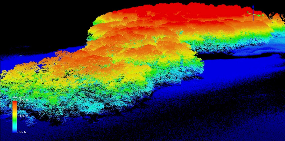 A visualization of data from LiDAR