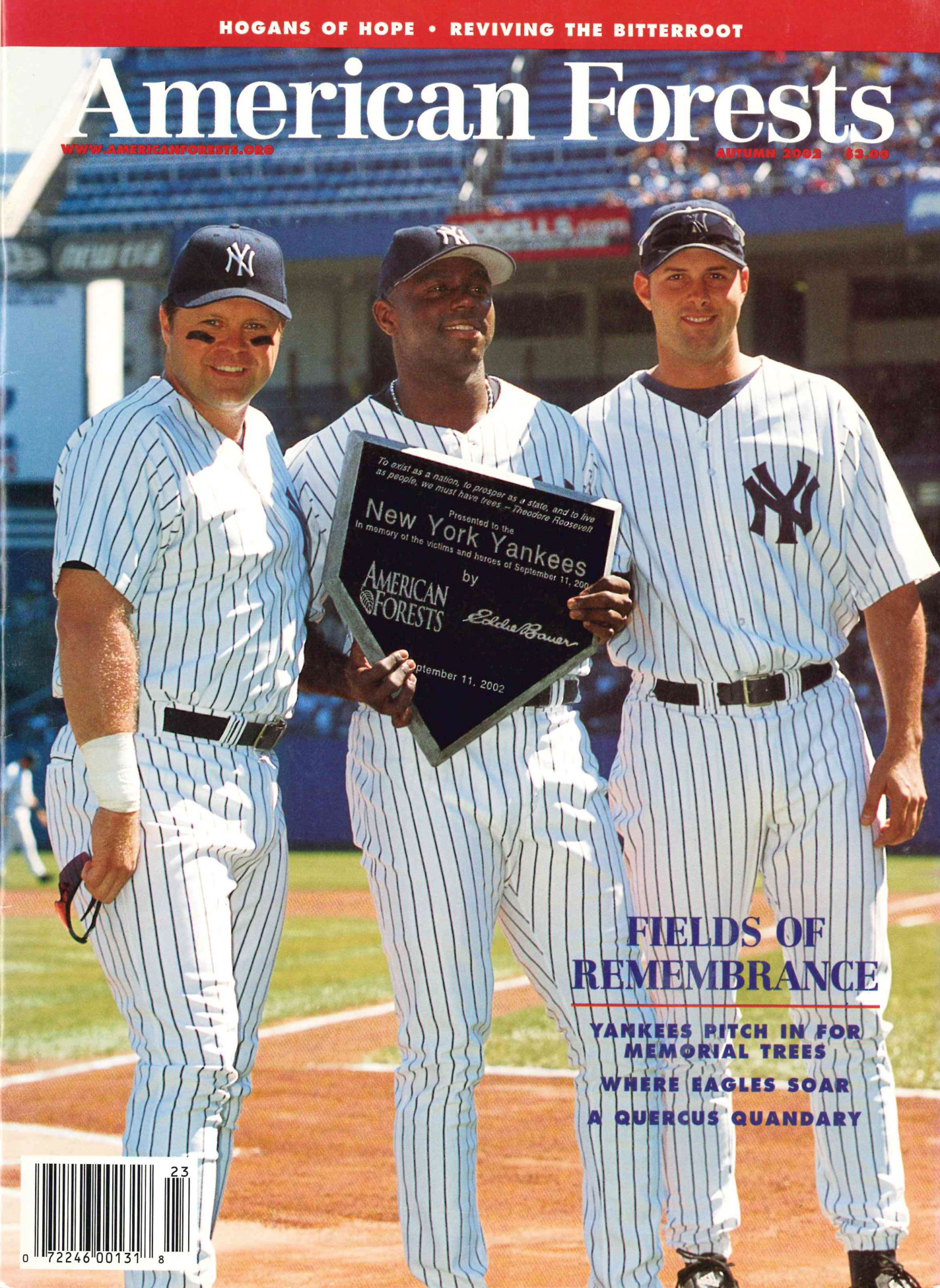 In September 2002, American Forests and the New York Yankees planted the first of thousands of trees in Yankee Stadium's Monument Park to honor victims of the September 11th terrorist attacks.