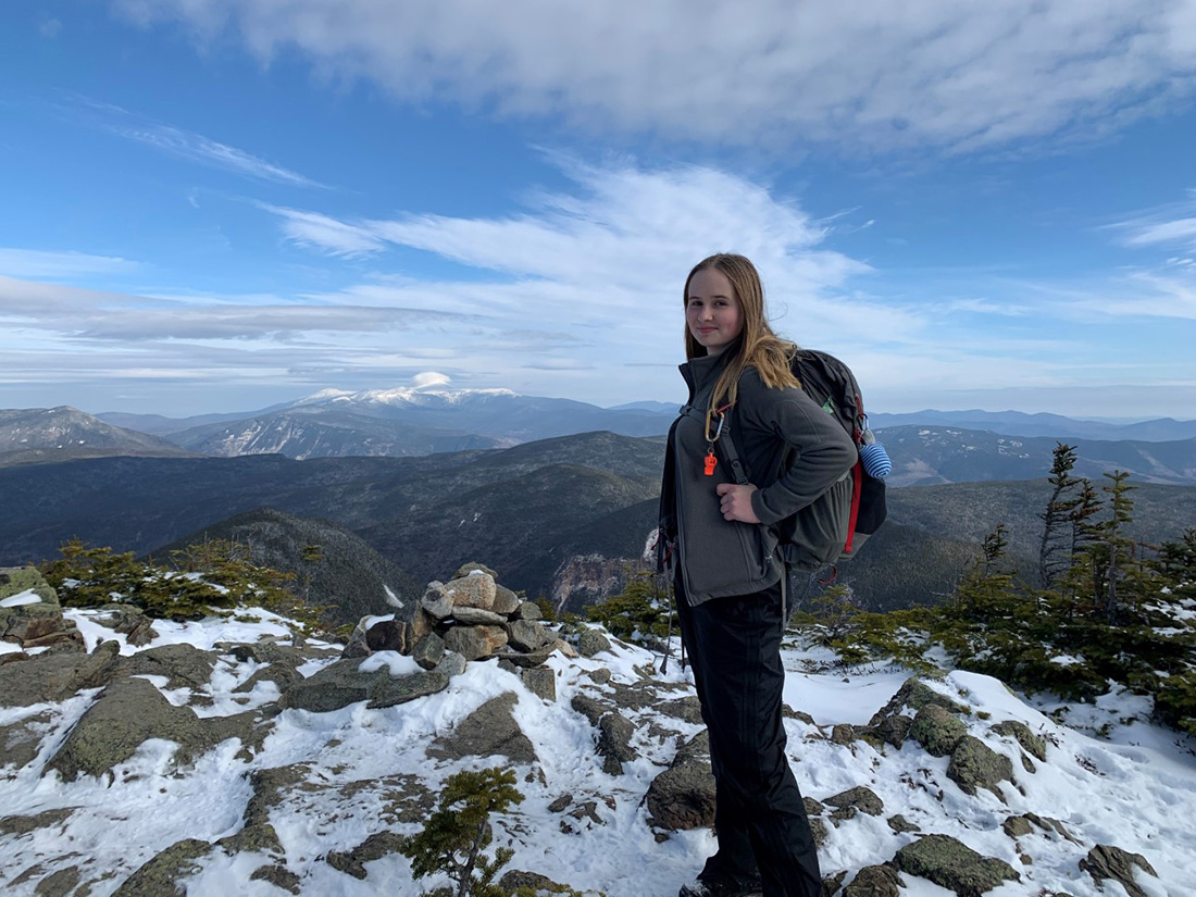 Herr summiting Mt. Carrigain via the Signal Ridge Trail in November 2019.