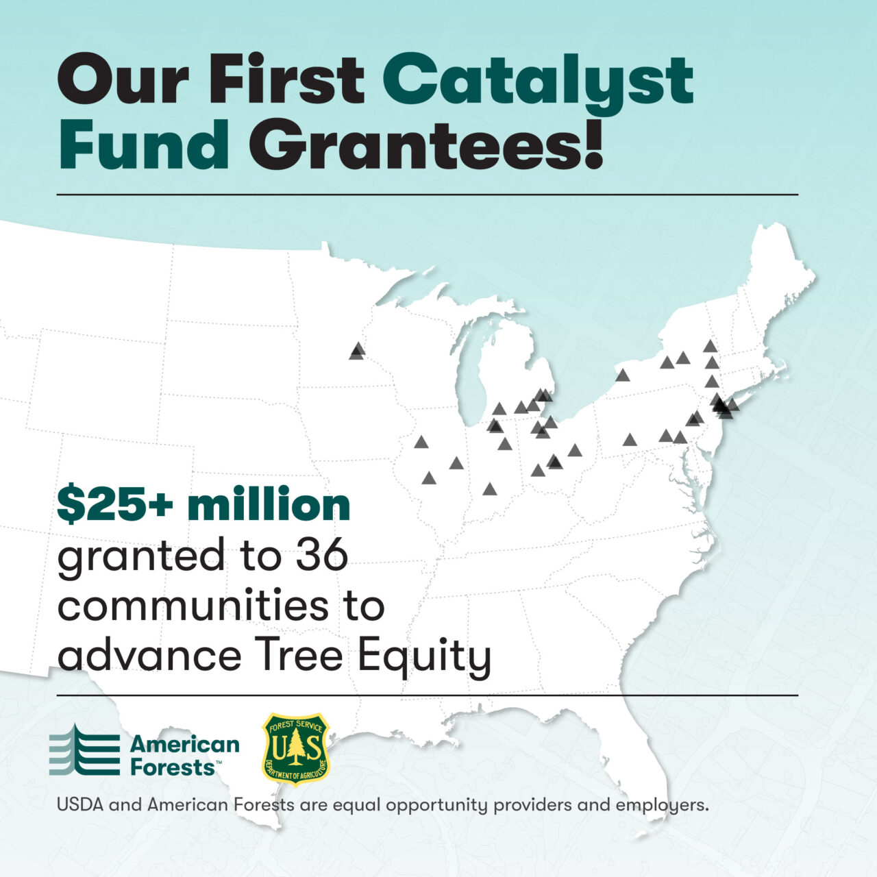 The Tree Equity Catalyst Fund, through funding from the U.S. Forest Service and the Inflation Reduction Act of 2022, advances American Forests’ mission to help 100 cities commit to and advance Tree Equity by 2030 through new policies, planning and financing.