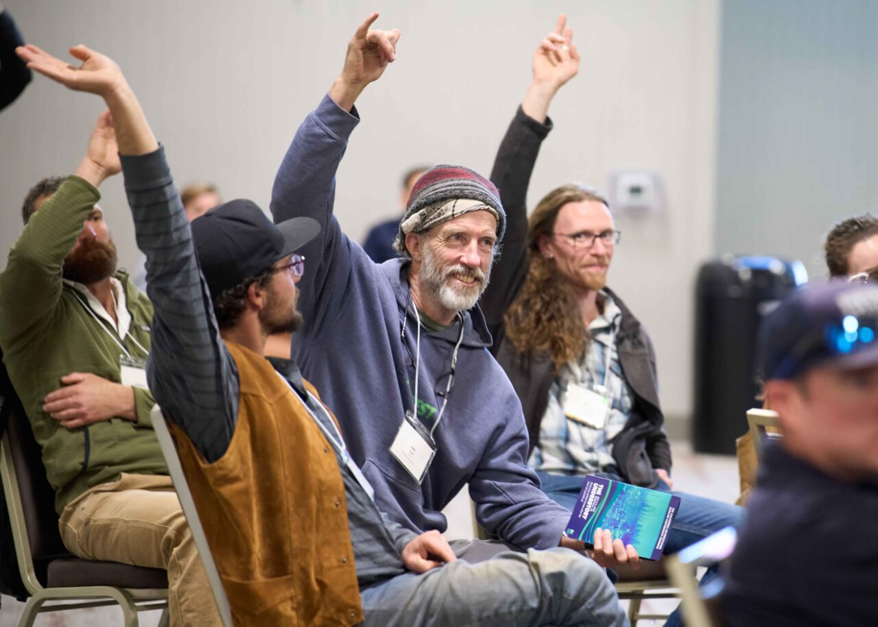 Attendees respond and engage during a Q&A session at The Understory event in December 2025 in Roseville, Calif.